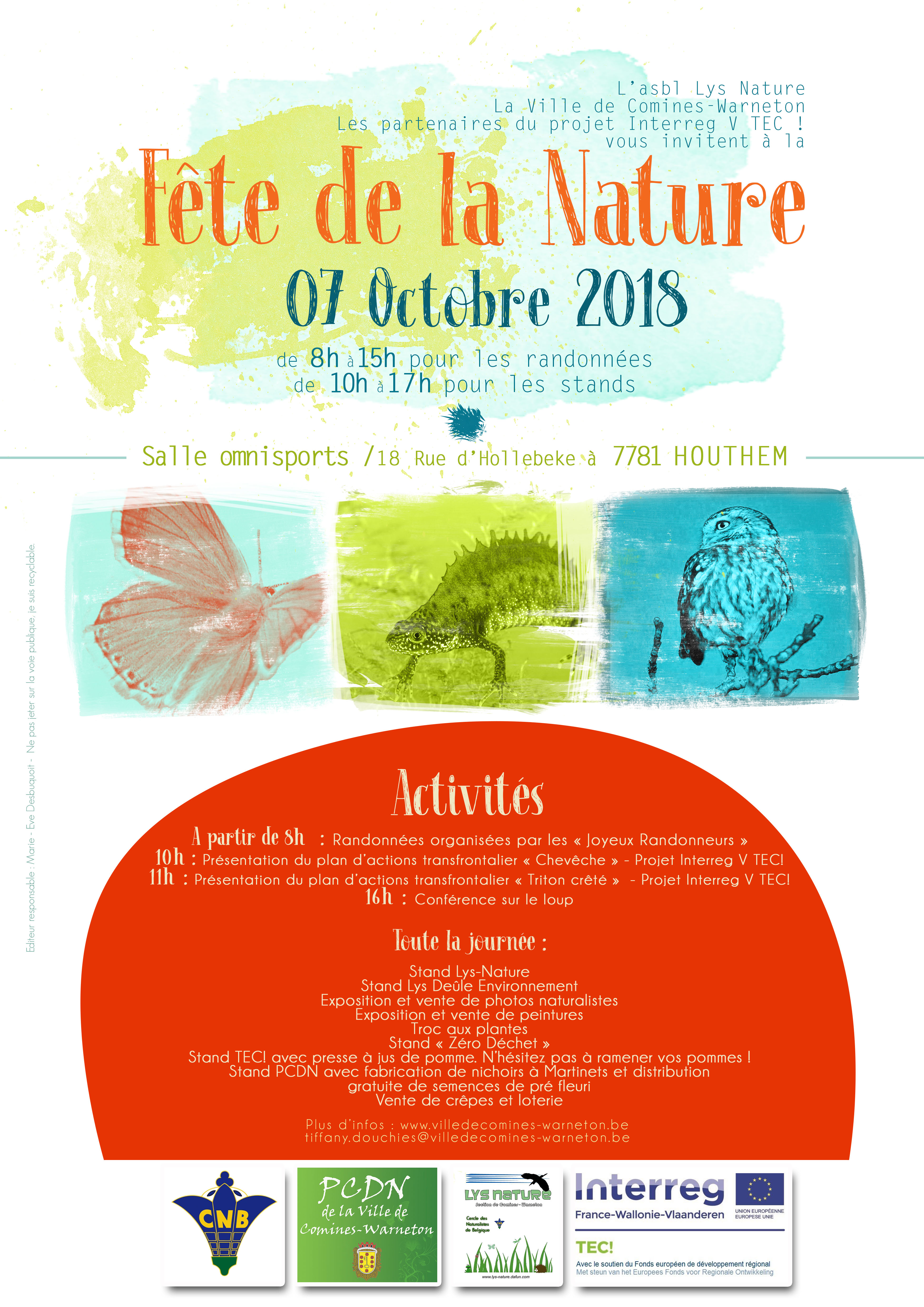 Affiche en uitnodiging Fête de la Nature FR bis C W 20181007
